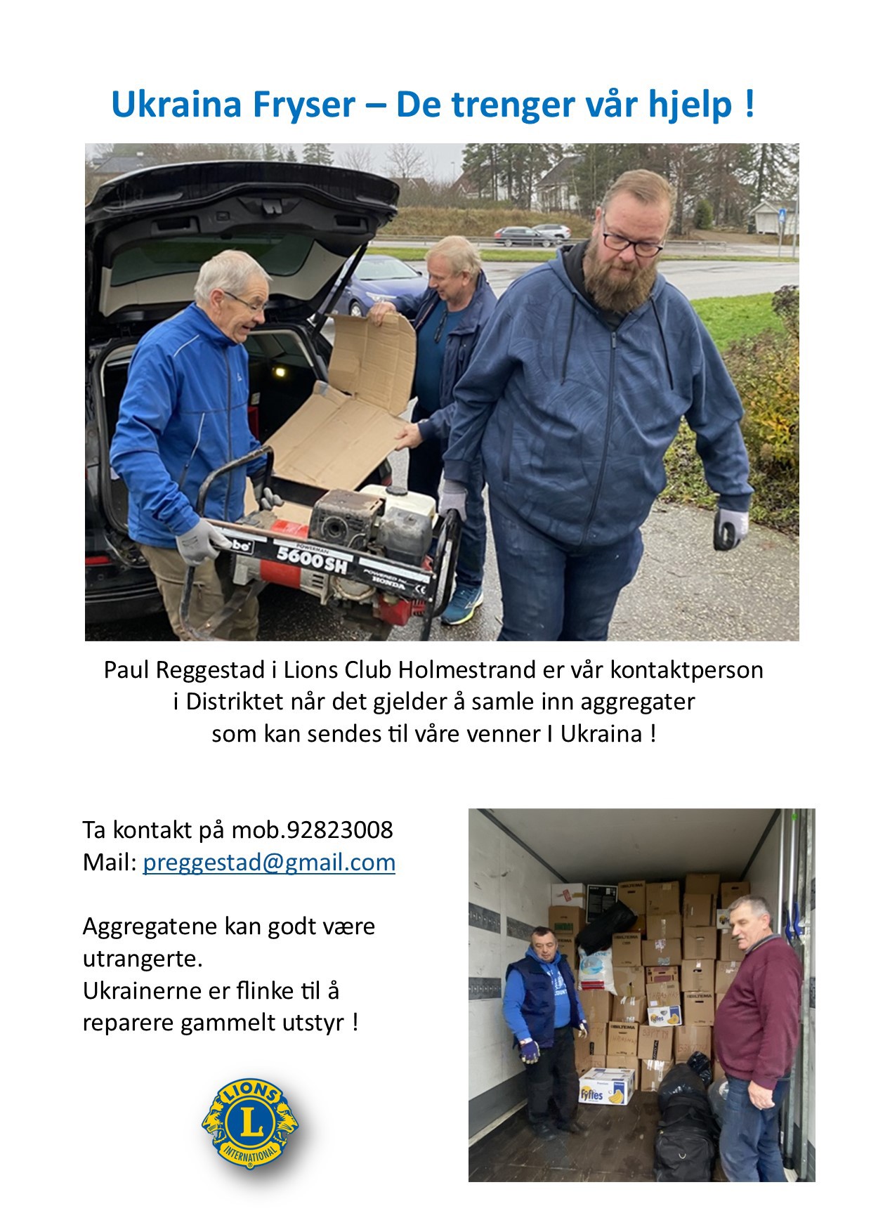 Ukraina Fryser – De trenger vår hjelp !