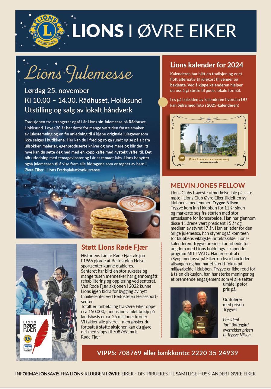 Lions Club Øvre Eiker's årlige avis